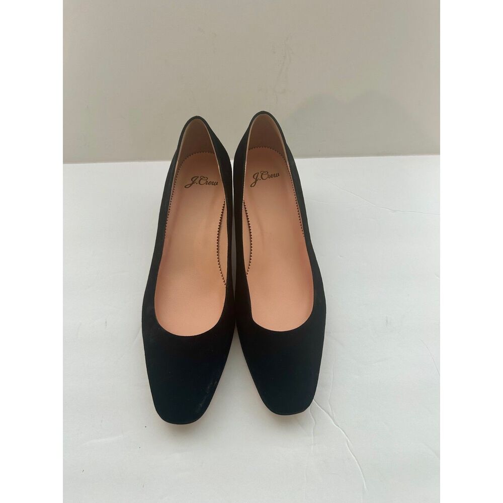 J. Crew block-heel Suede black pump, size 8.5, NIB